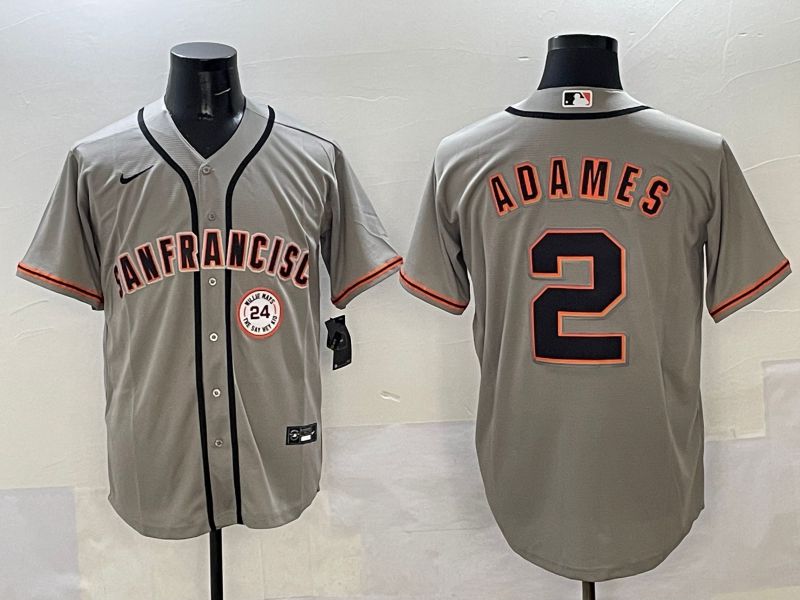 Men San Francisco Giants #2 Adames Grey Game Nike 2025 MLB Jersey style 38->houston astros->MLB Jersey